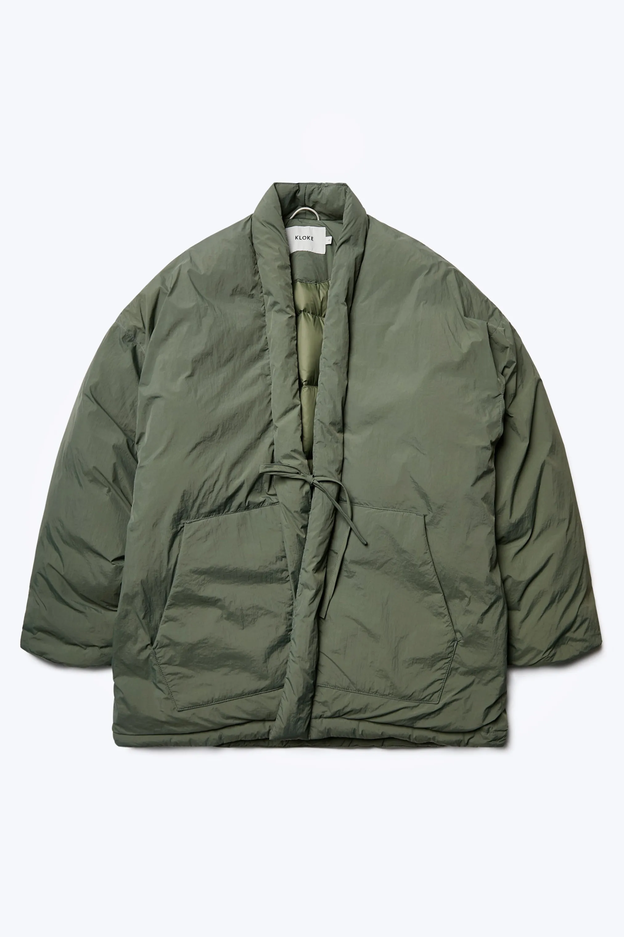 Abeyance Quilted Wrap Coat Olive