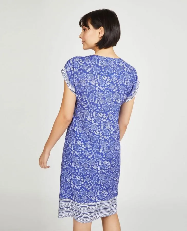 Blue Paisley and Geo Wave Tunic Dress