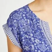 Blue Paisley and Geo Wave Tunic Dress