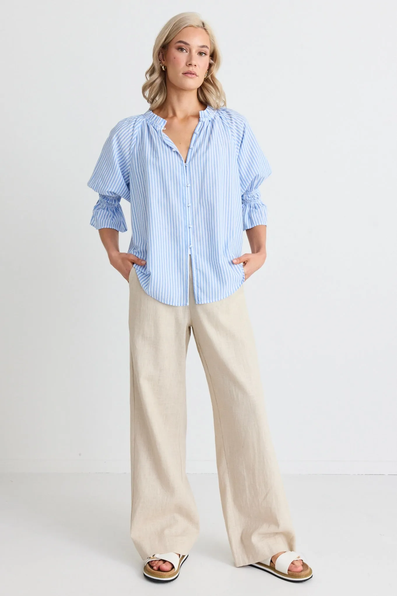 Boardwalk Natural Ramie Extended Waist Pants