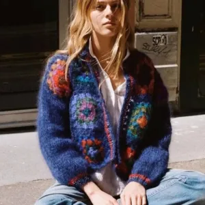 Bohemian Crochet Knit Cardigan Sweater