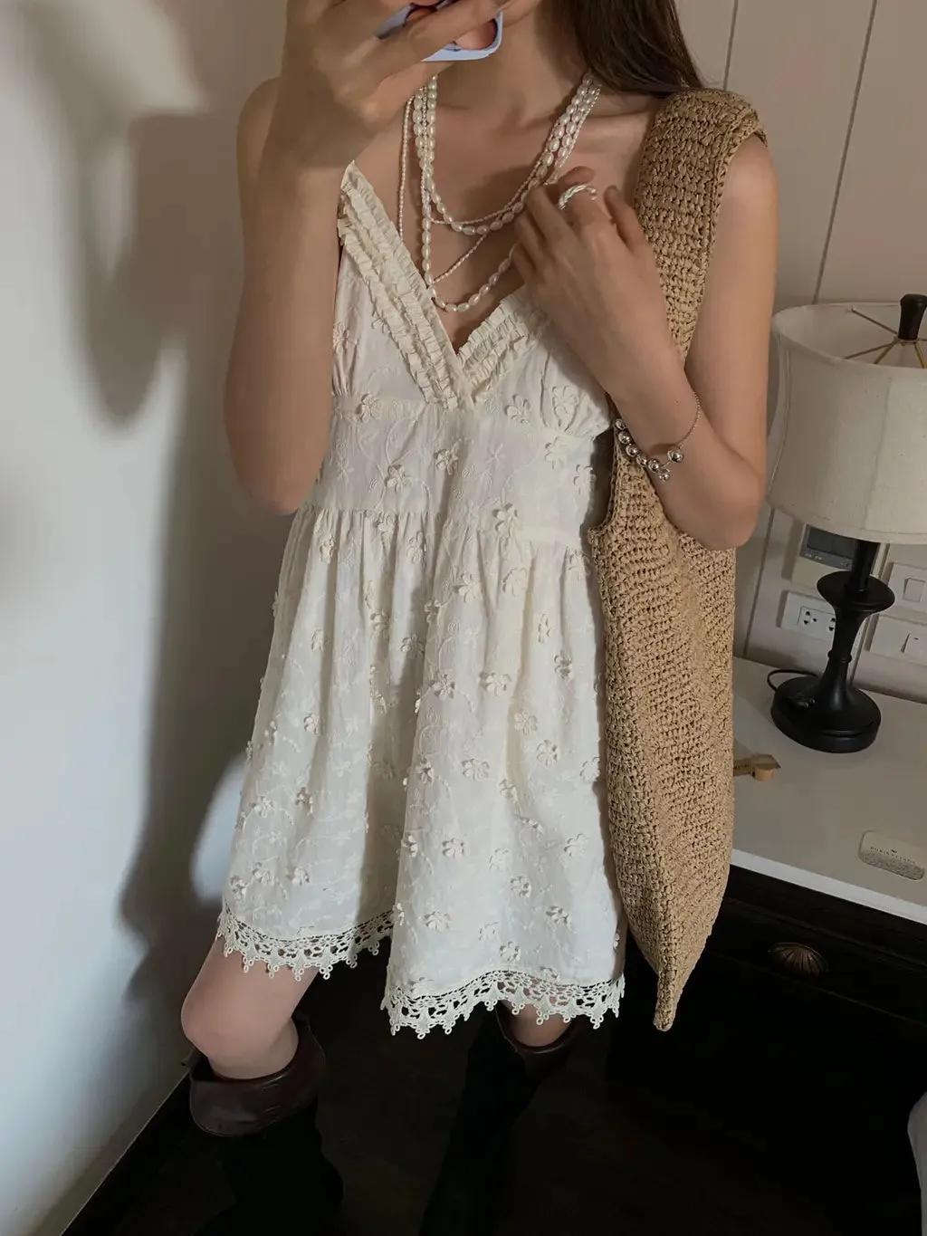 D6215 Laced Slip Dress