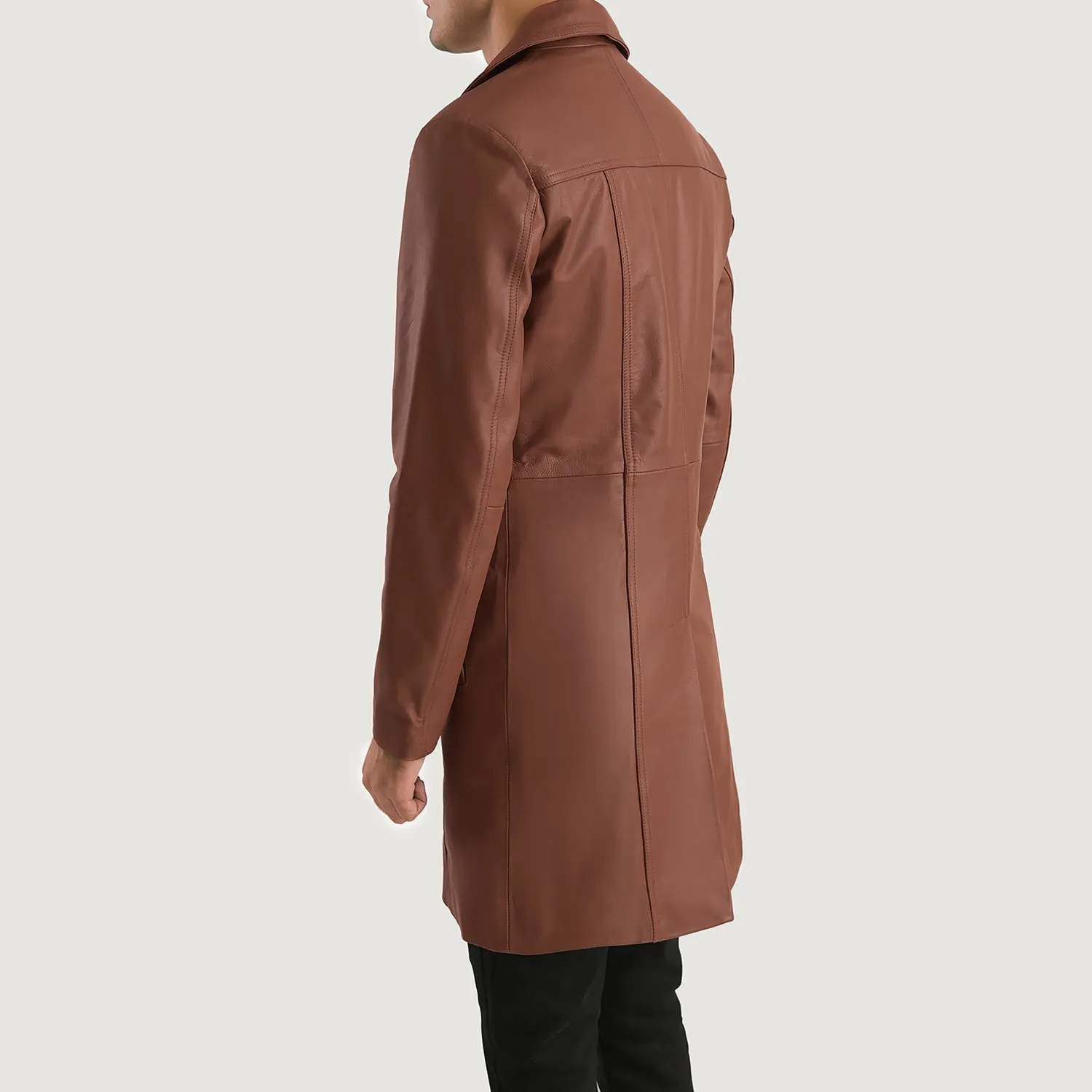 Don Long Brown Leather Coat