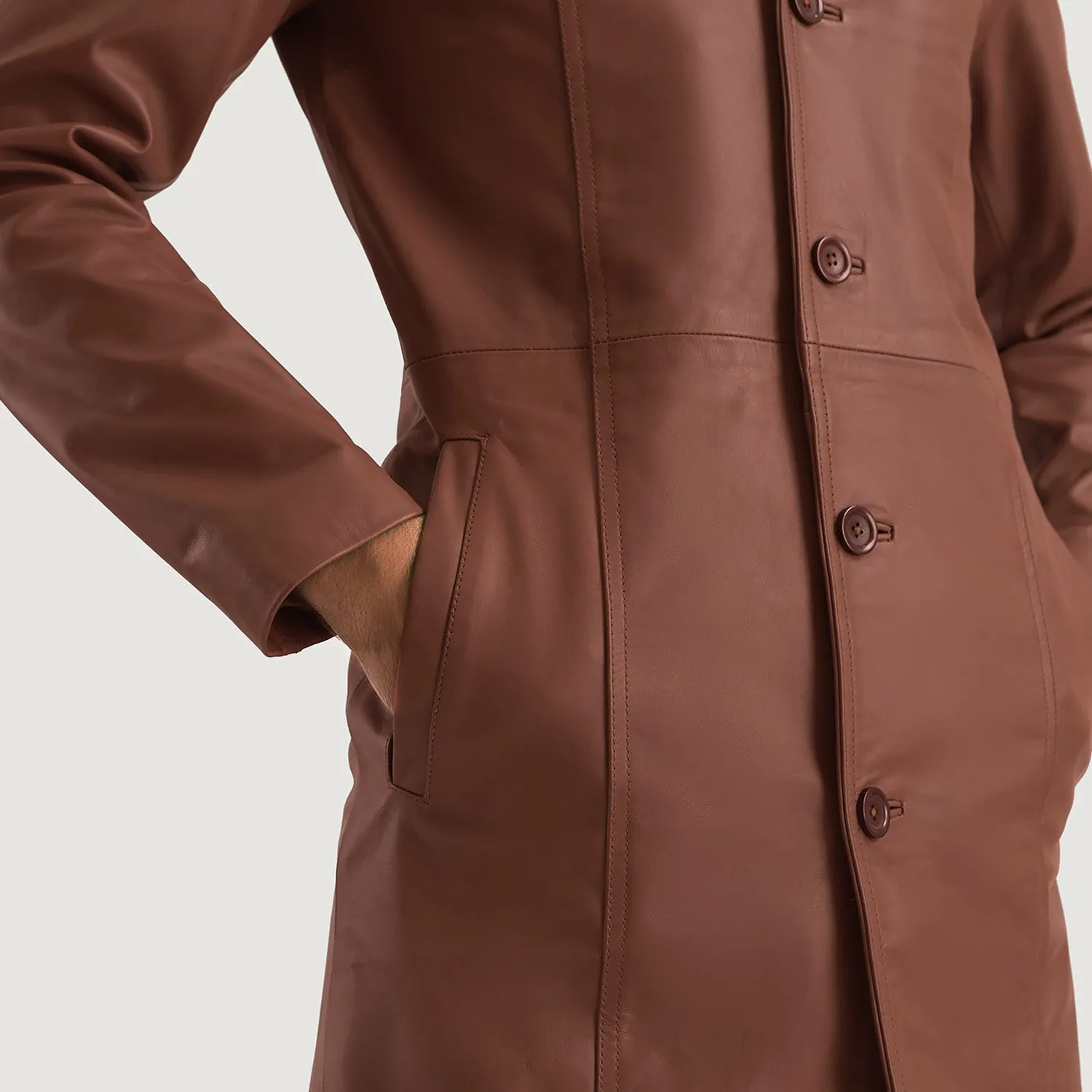 Don Long Brown Leather Coat