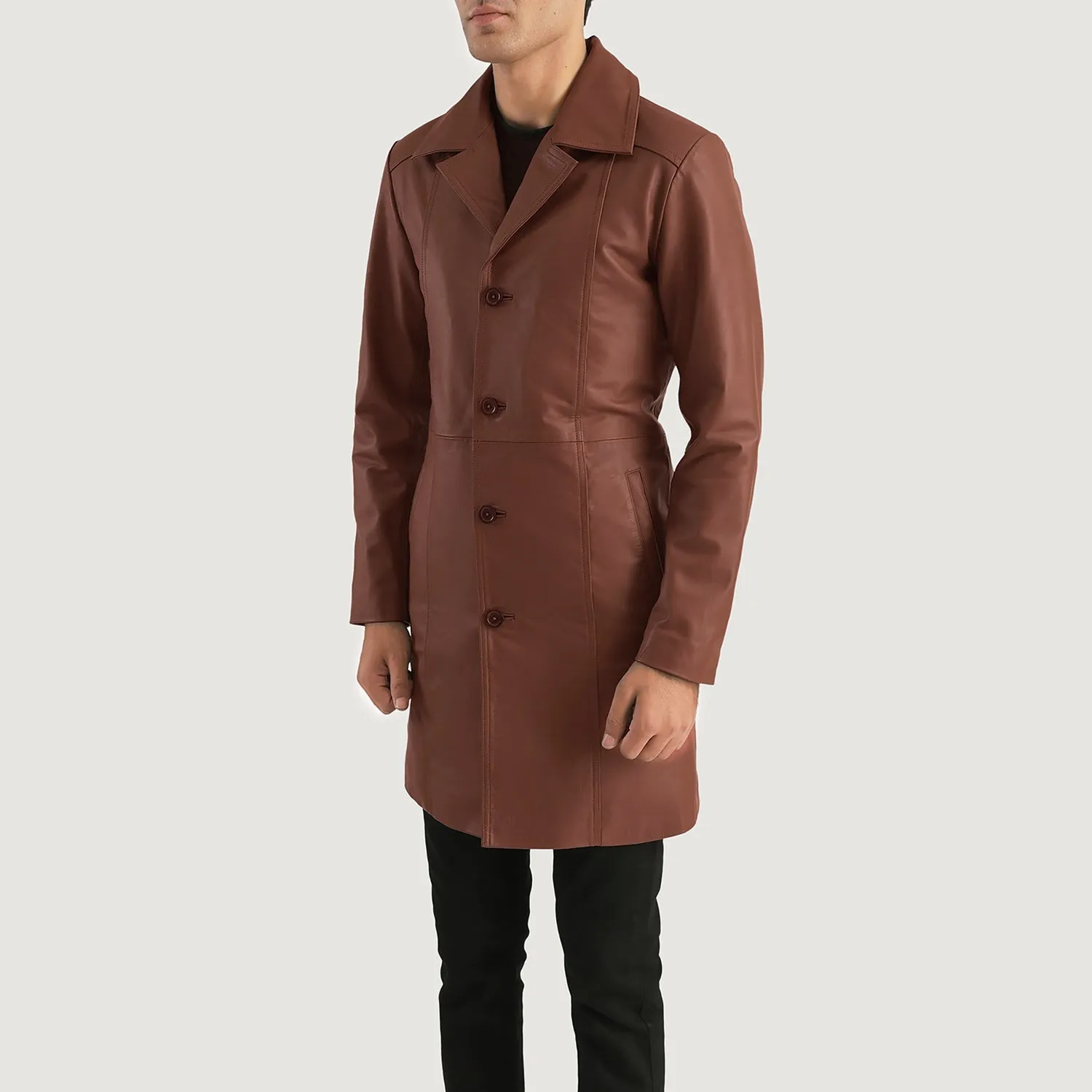 Don Long Brown Leather Coat