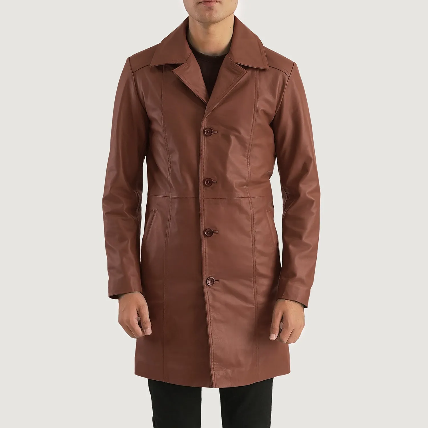 Don Long Brown Leather Coat