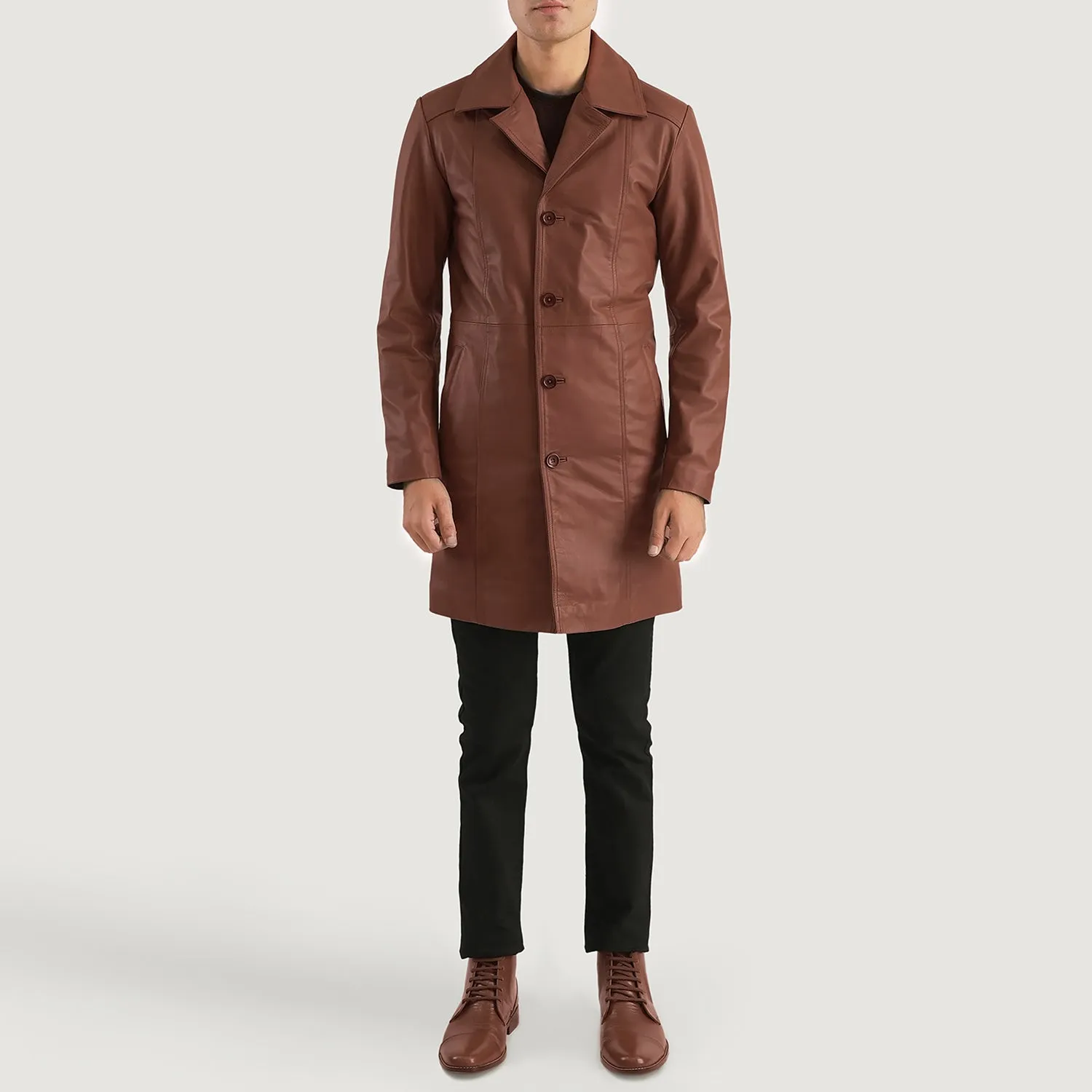 Don Long Brown Leather Coat