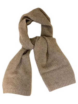 Heavy Seed stitch knitted Cashmere Scarf Milkyway Camel