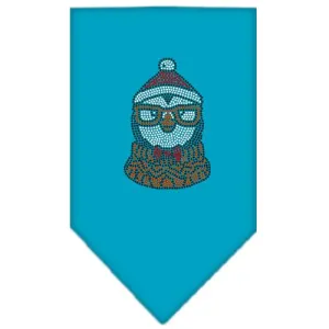 Hipster Penguin Rhinestone Bandana Turquoise Small