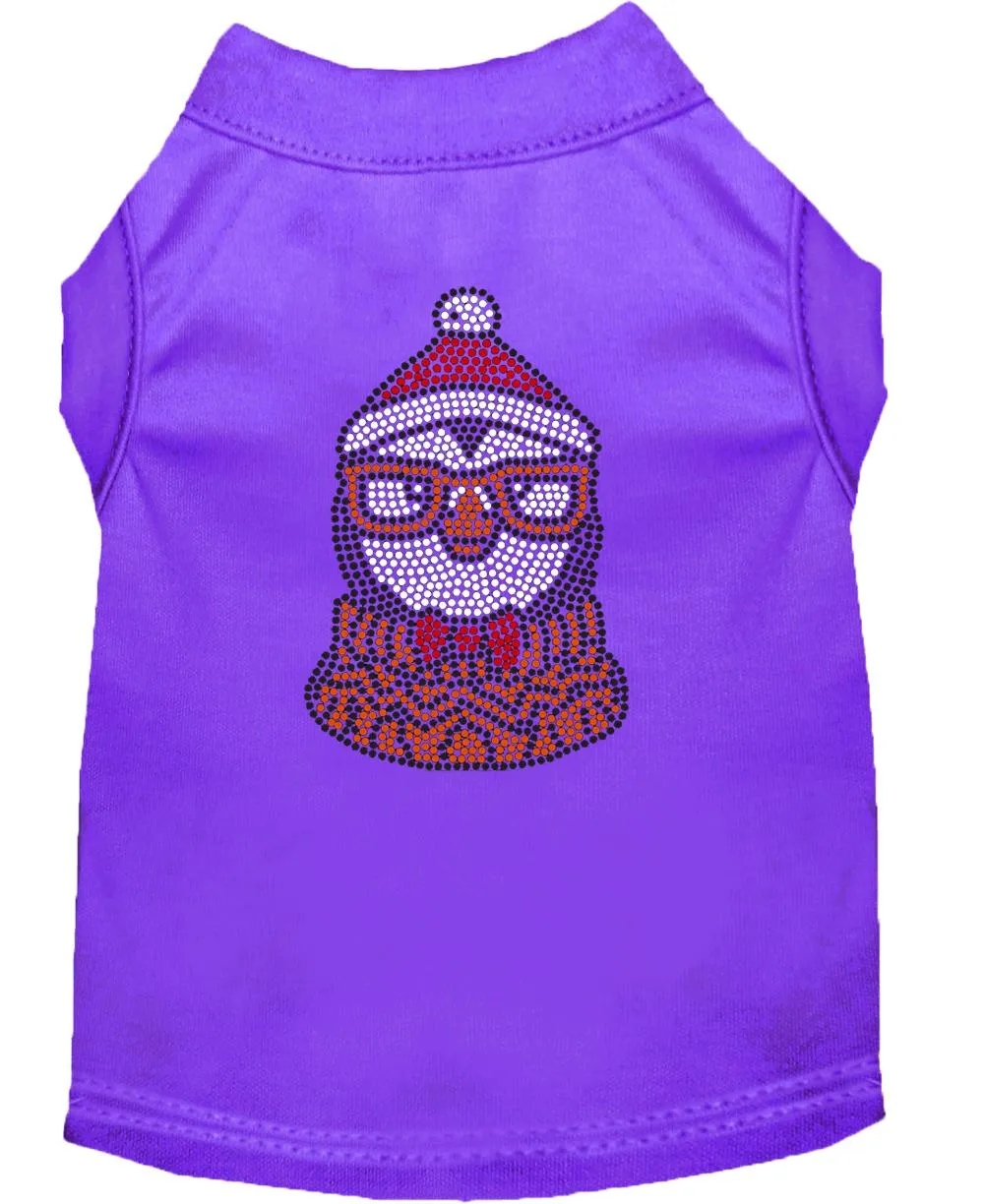 Hipster Penguin Rhinestone Dog Shirt Purple Xs (8)