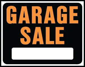 Hy-Ko Hy-Glo Series SP-110 Jumbo Identification Sign, Garage Sale, Fluorescent Orange Legend, Plastic :EA: QUANTITY: 5