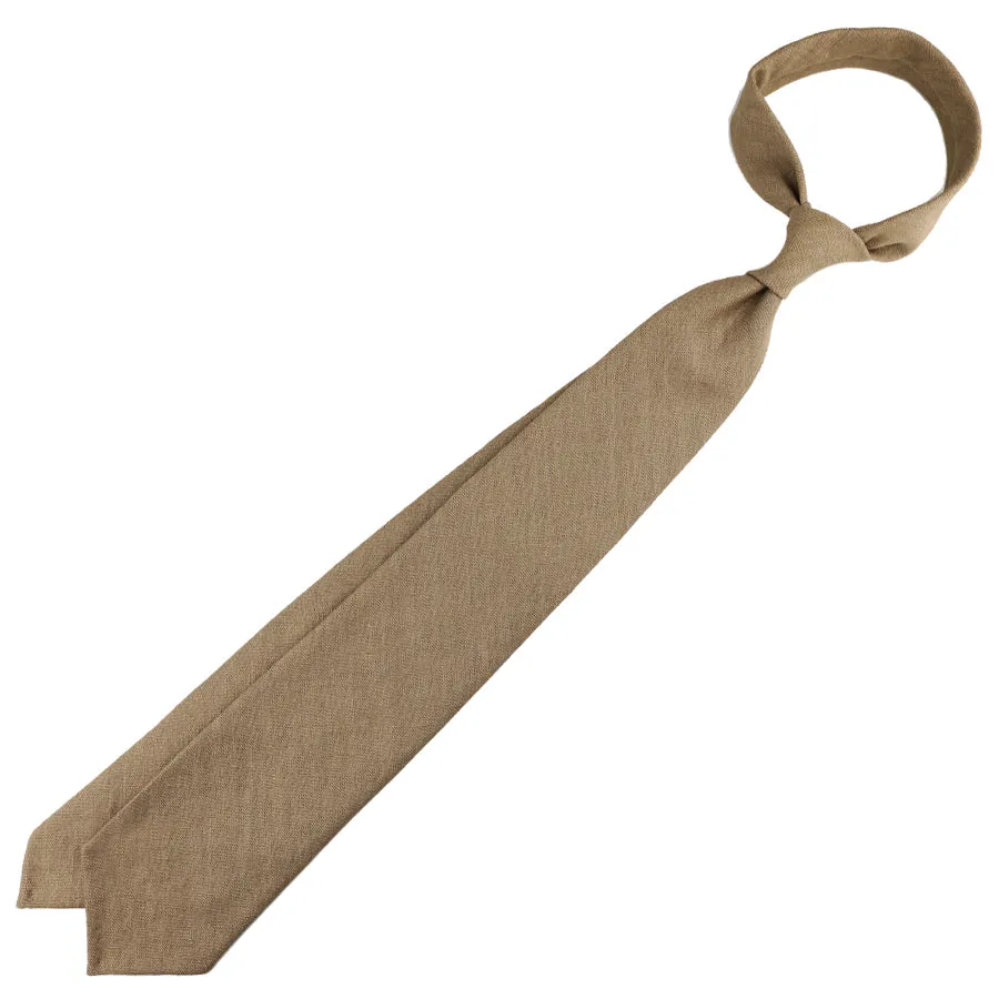 Japanese Ramie Tie - Camel - Hand-Rolled