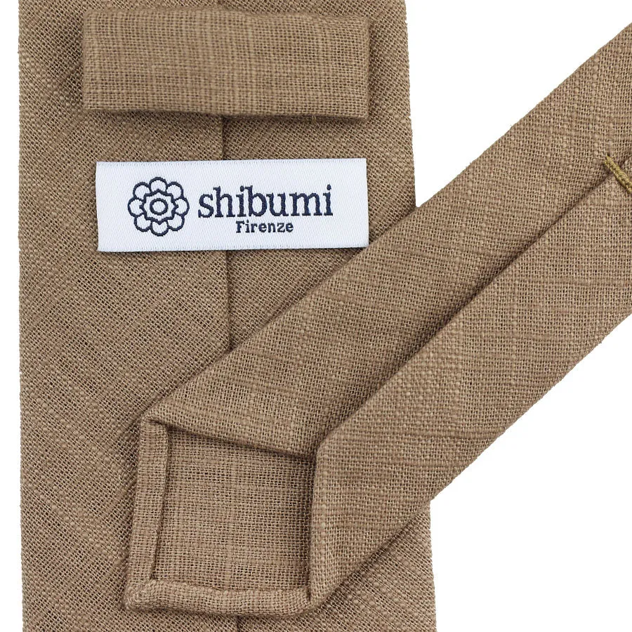 Japanese Ramie Tie - Camel - Hand-Rolled