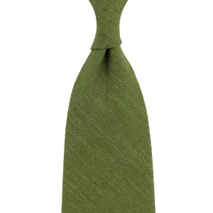 Japanese Ramie Tie - Olive - Hand-Rolled