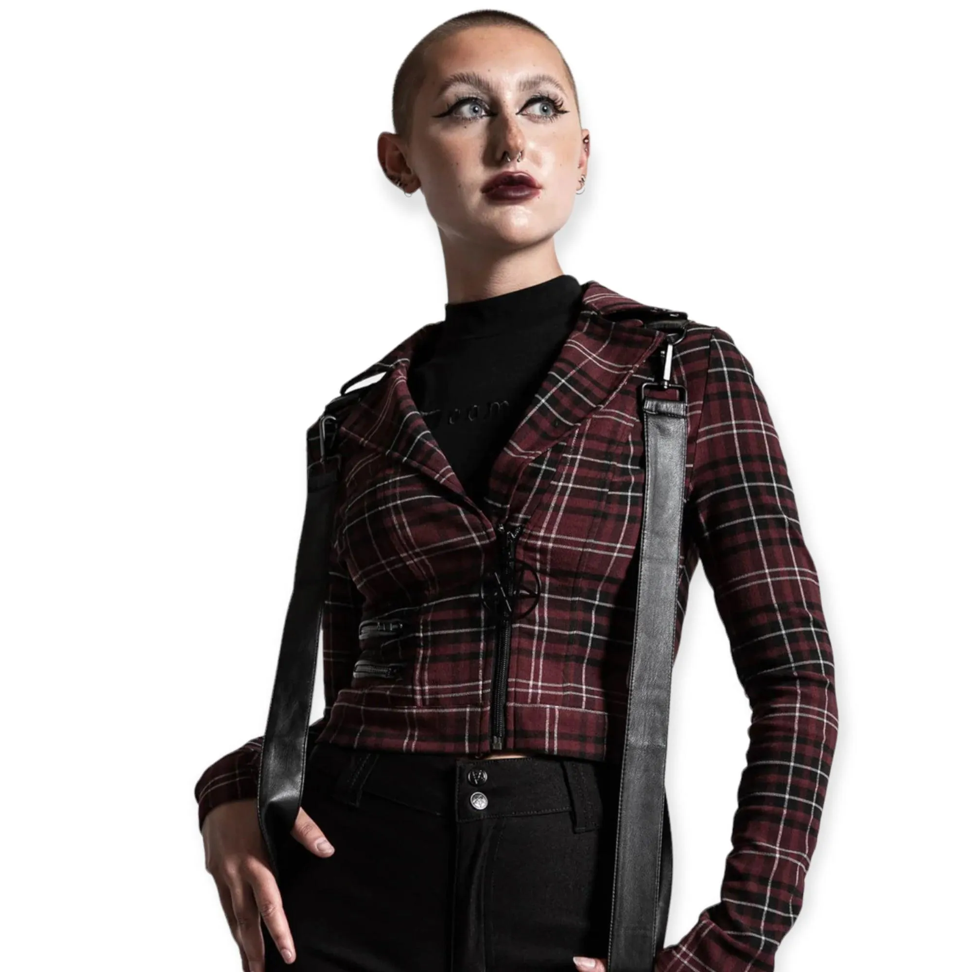 Killstar Red Freak Flag Cropped Jacket