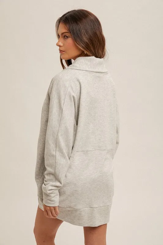 Light Gray Soft Brushed Cocoon Cardigan