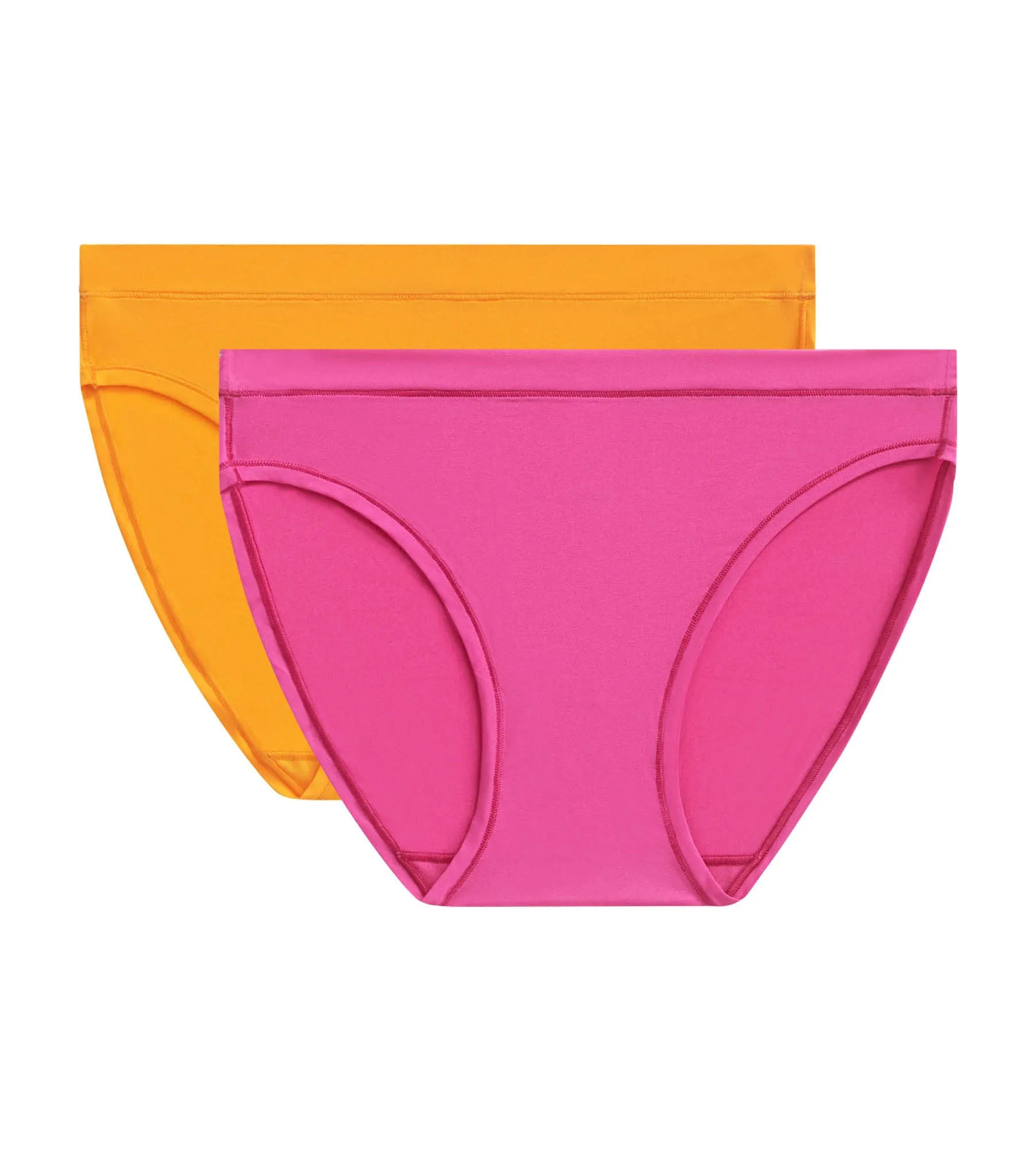 Lot de 2 slips femme en coton et nylon Fuchsia Jaune Oh My Dim’s