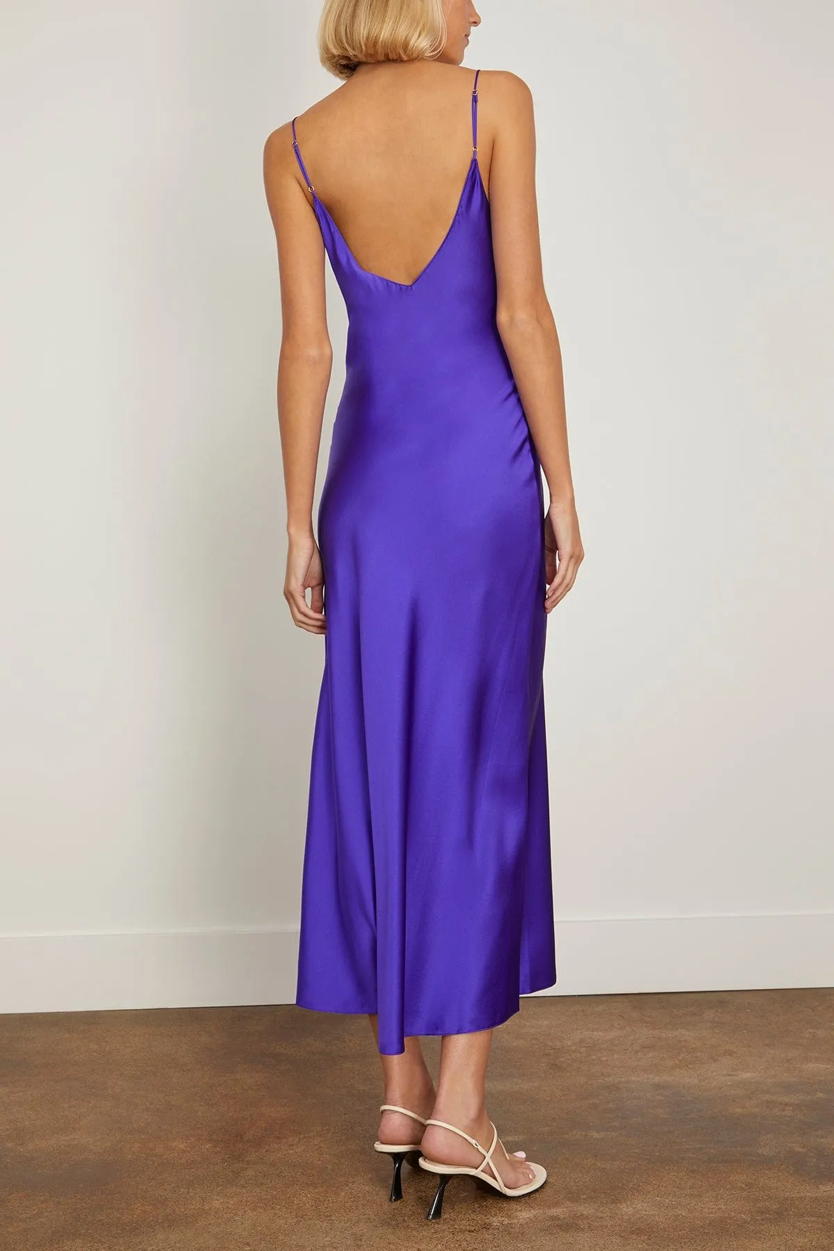 Midi Bias Slip Dress in Ultraviolet