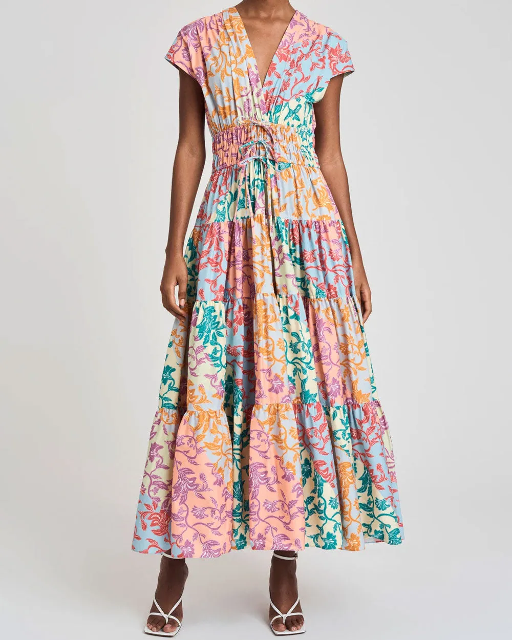 Multicolor Floral Fatima Midi Dress