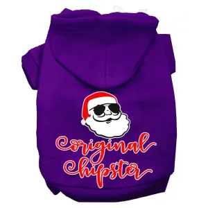 Original Hipster Screen Print Dog Hoodie Purple M (12)