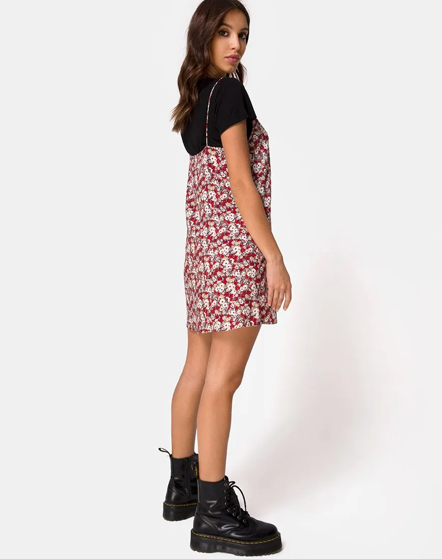 Sanna Slip Dress in Floral Charm Red