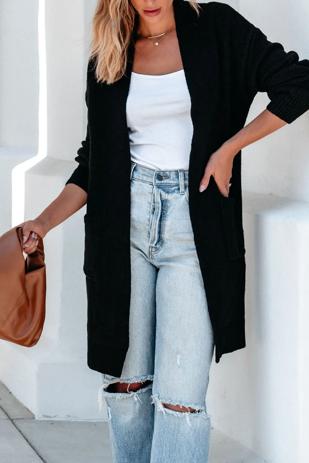 Solid Black Oversized Duster Cardigan - FINAL SALE