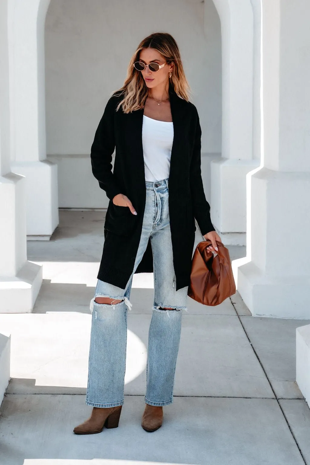 Solid Black Oversized Duster Cardigan - FINAL SALE