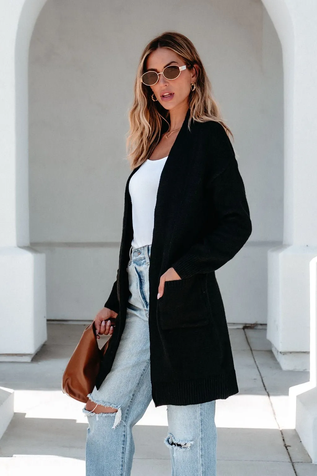 Solid Black Oversized Duster Cardigan - FINAL SALE