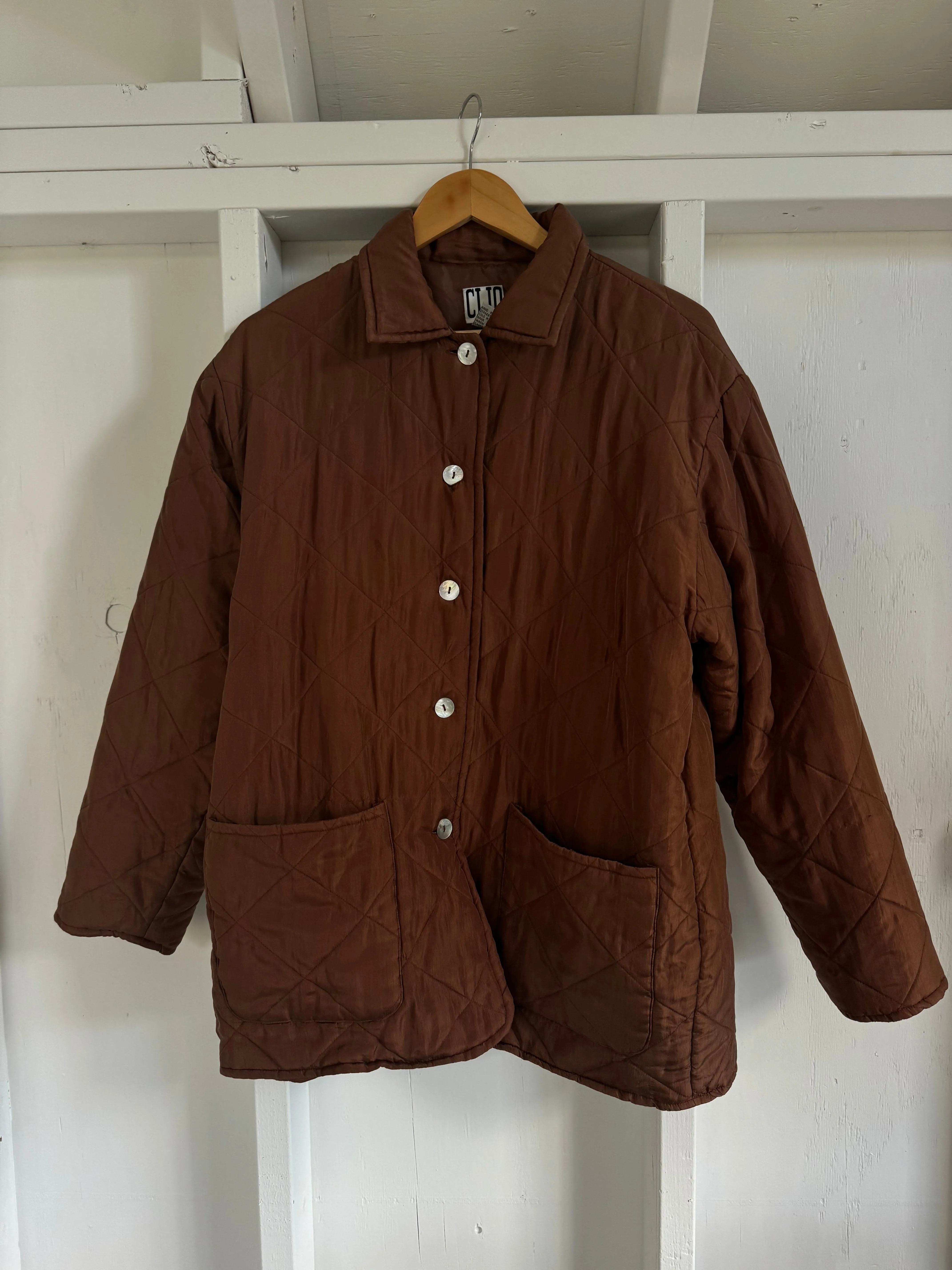 Vintage Quilted Coat - Walnut