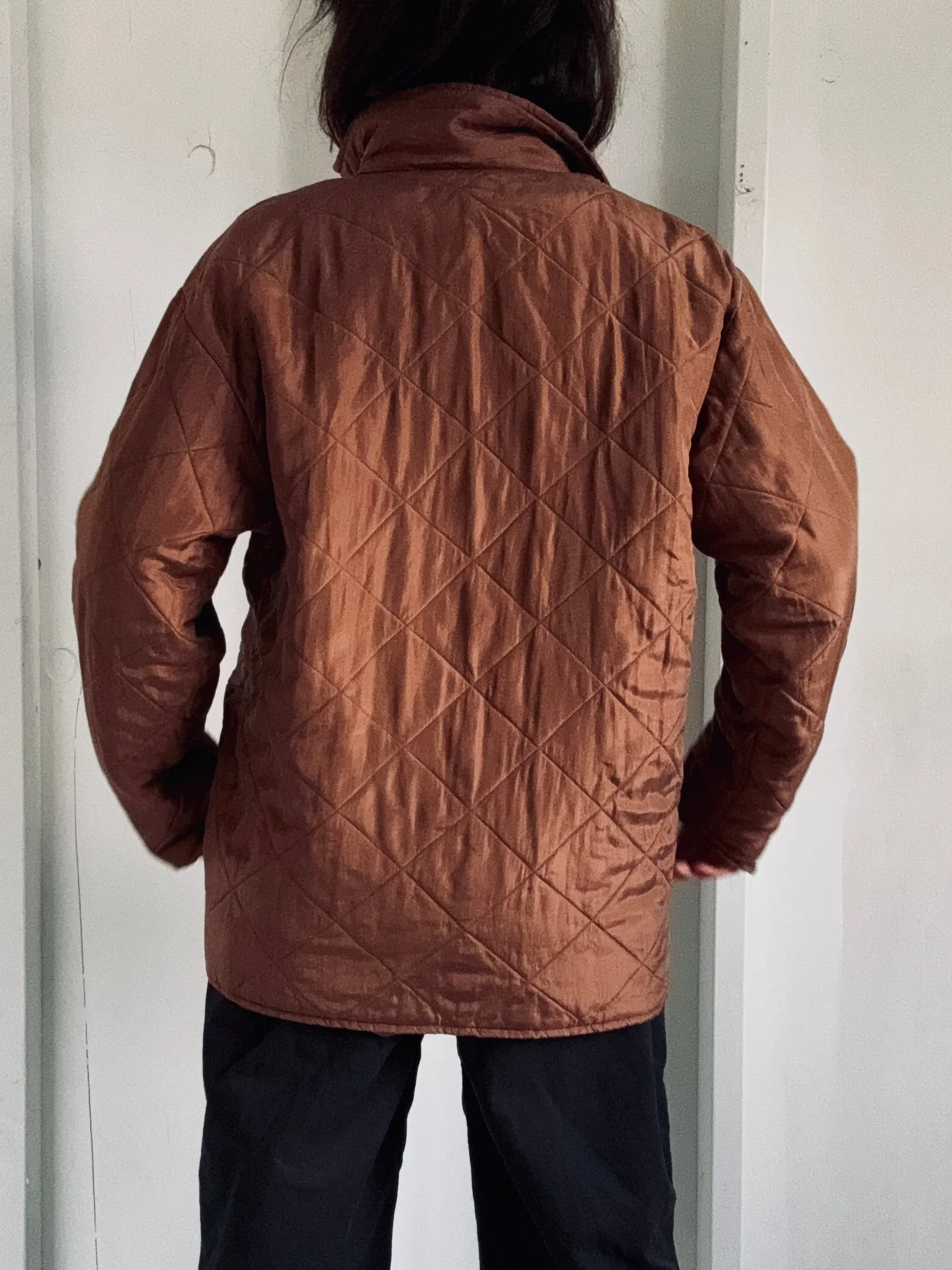 Vintage Quilted Coat - Walnut