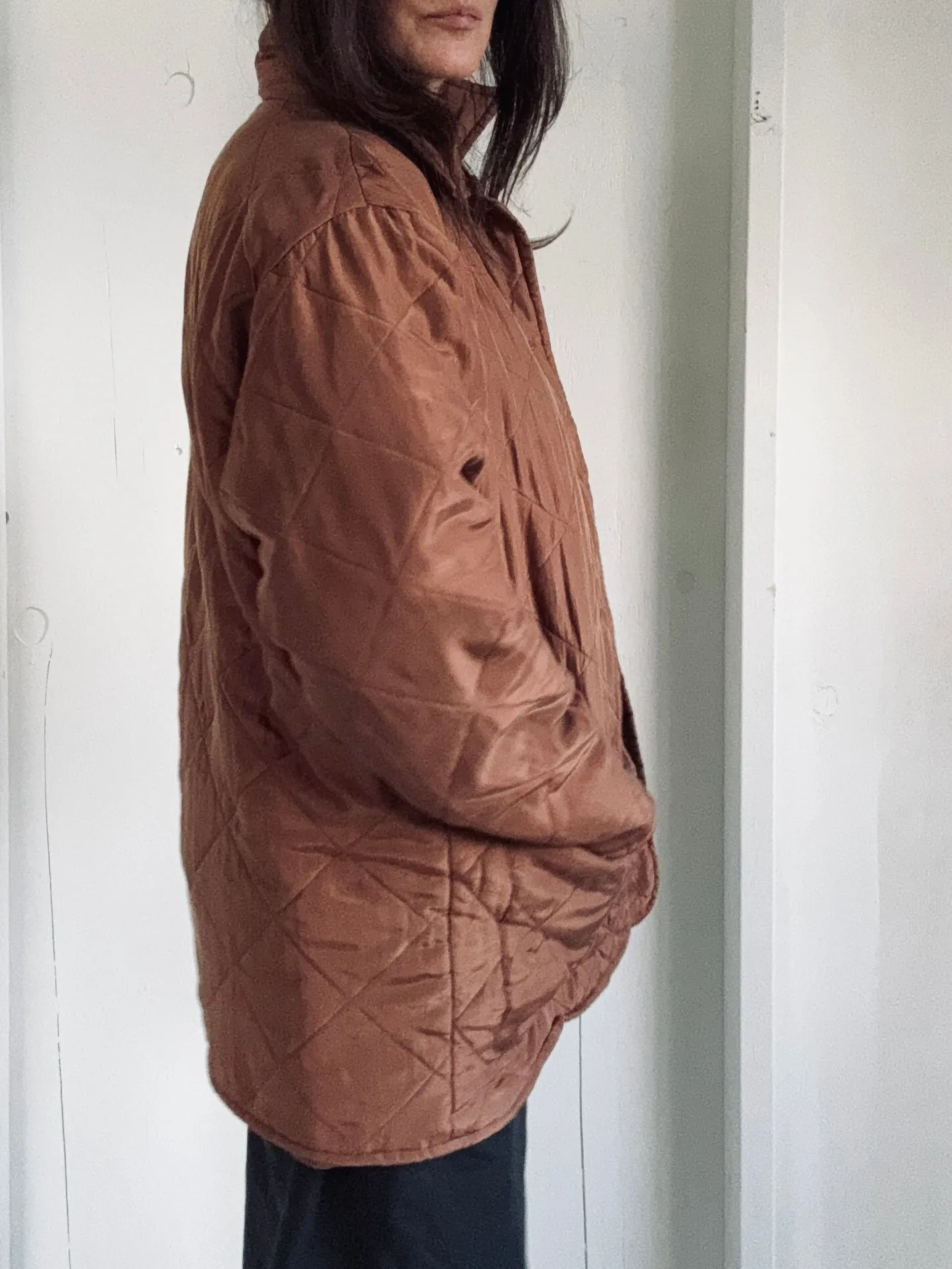 Vintage Quilted Coat - Walnut